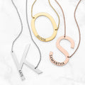 Oversized Initial Station Necklace A347