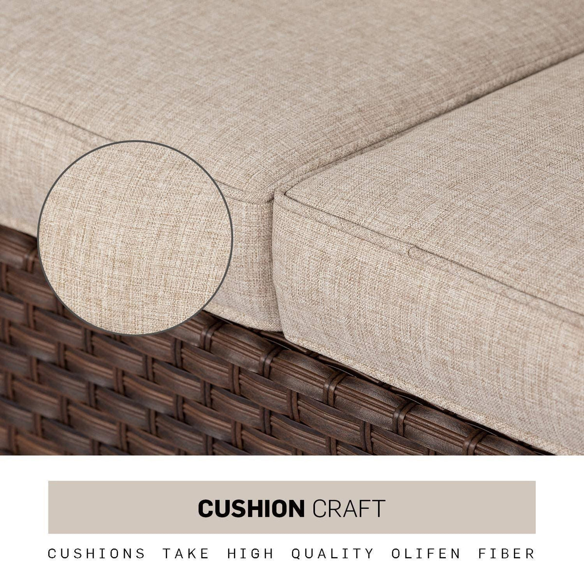 4-Piece All Weather Wicker Patio Furniture Set with Glass Coffee Table P12772