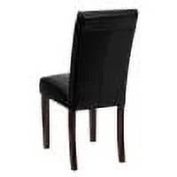 Black Faux Leather Panel Back Parson's Chair P5586