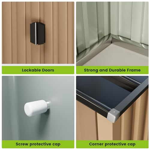8 x 6 FT Metal Outdoor Storage Shed with Lock V64662