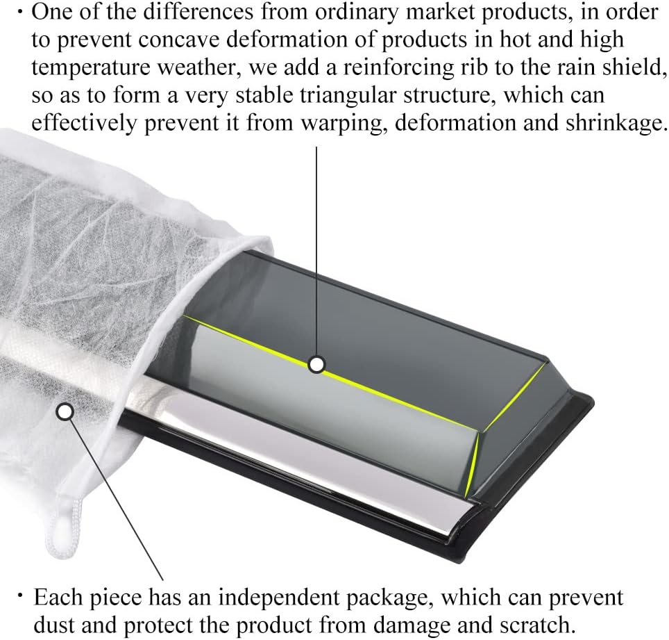 Smoke Gray Polycarbonate Window Wind Deflector with 304 Stainless Steel Trim O75158