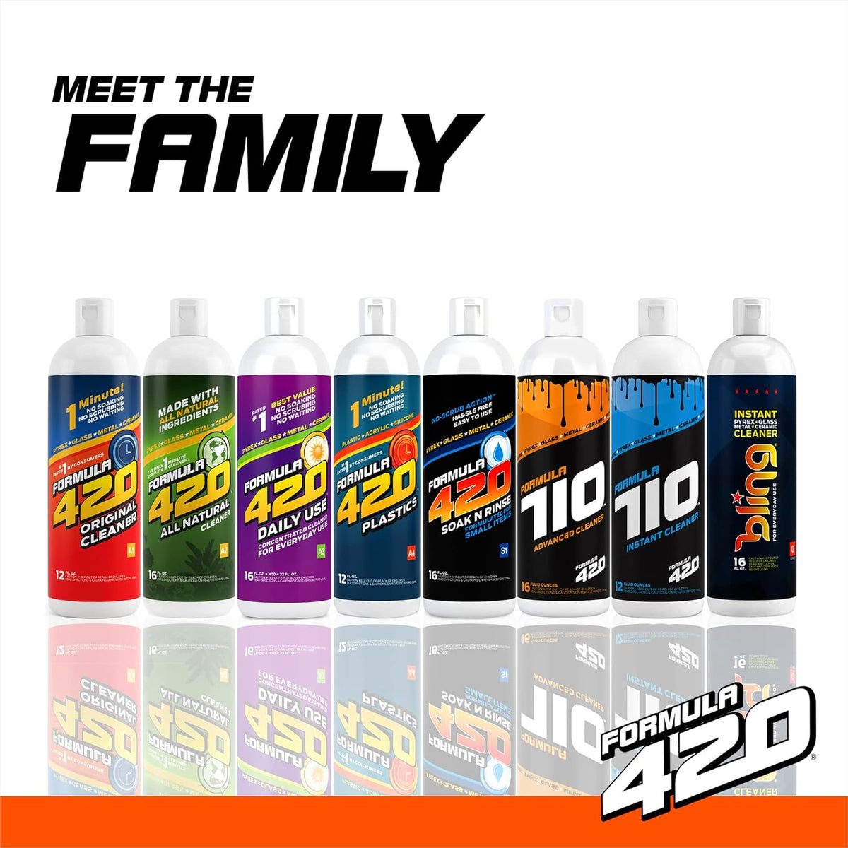 Formula 420 Bundle Pack : 1 Original Cleaner 12 oz, 1 Daily Use 16oz Concentrate makes 32oz & 1 Soak-N-Rinse 16 oz (3 bottles) Z125