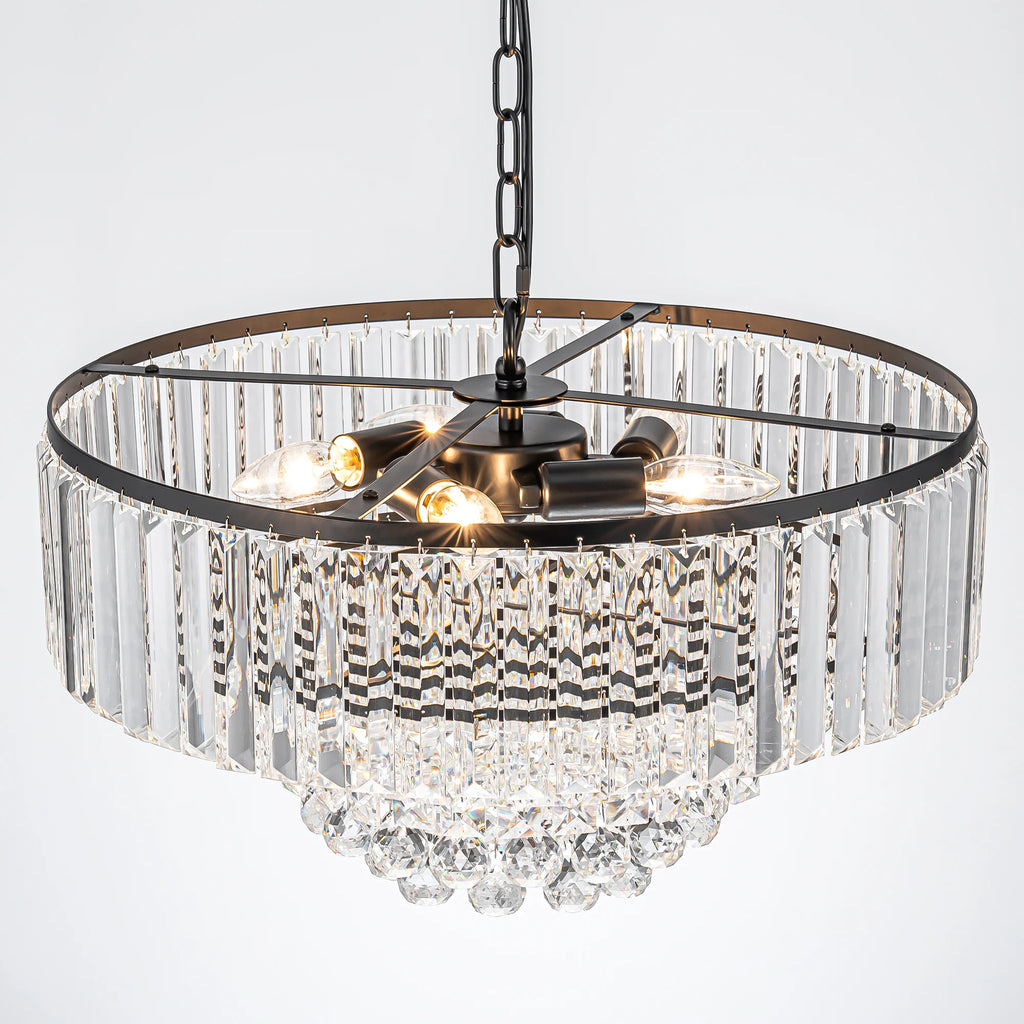 5-Light Tiered Drum Crystal Chandelier W17978