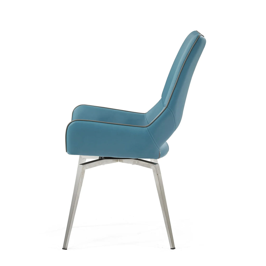 Faux Leather Swivel Dining Chairs (Set of 2) I760