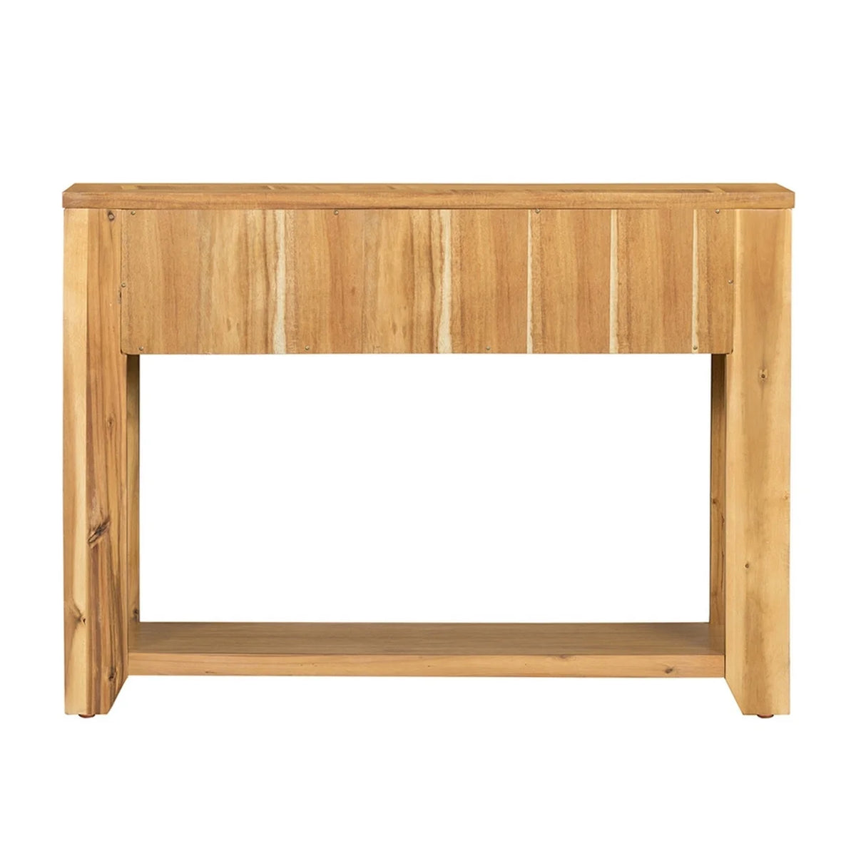 Walnut Brown Finish Acacia Wood Console Table with 2 Drawers W10918