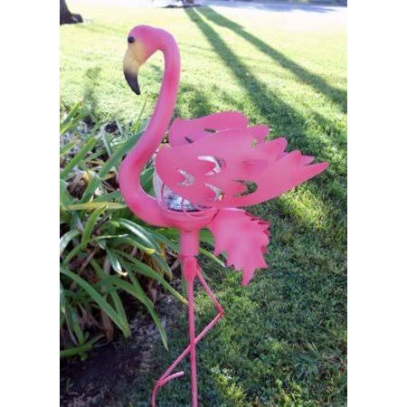 Pink Flamingo Garden Stake Glass Crackle Solar Light Q4460