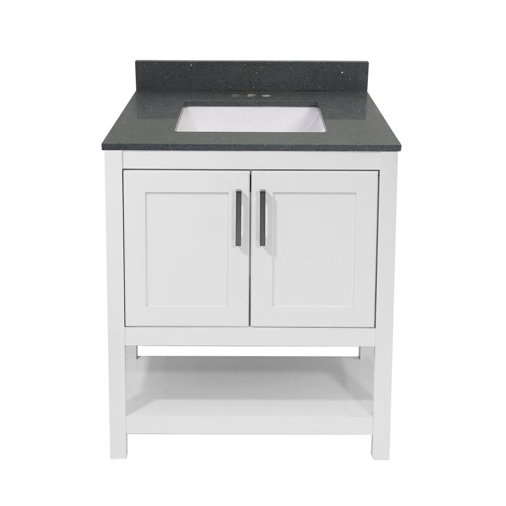 25 in. Bath Vanity with Quartz Stone Vanity Top and Backsplash Y6917