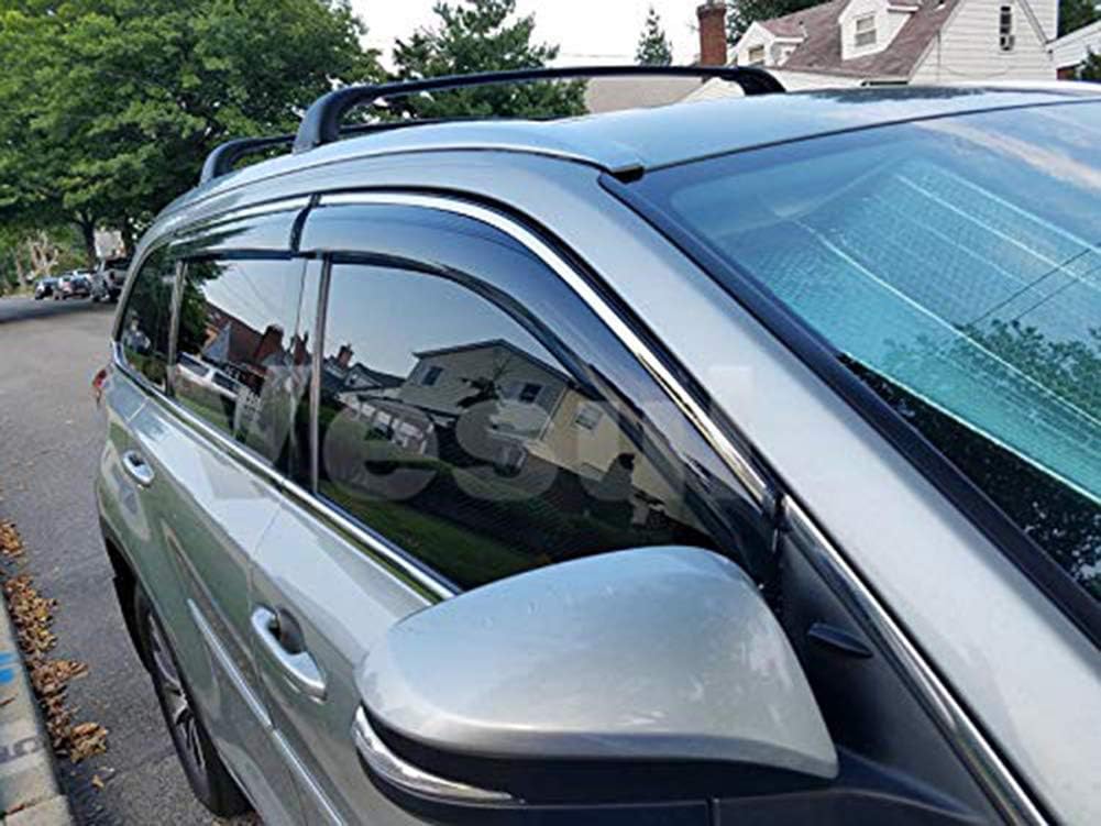 Smoke Gray Polycarbonate Window Wind Deflector with 304 Stainless Steel Trim O75158
