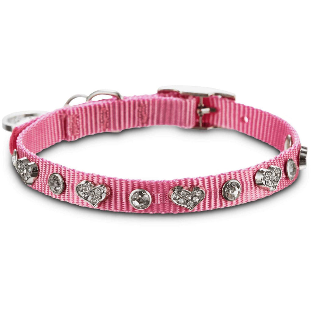 Pink Heart Bling Dog Collar G956505