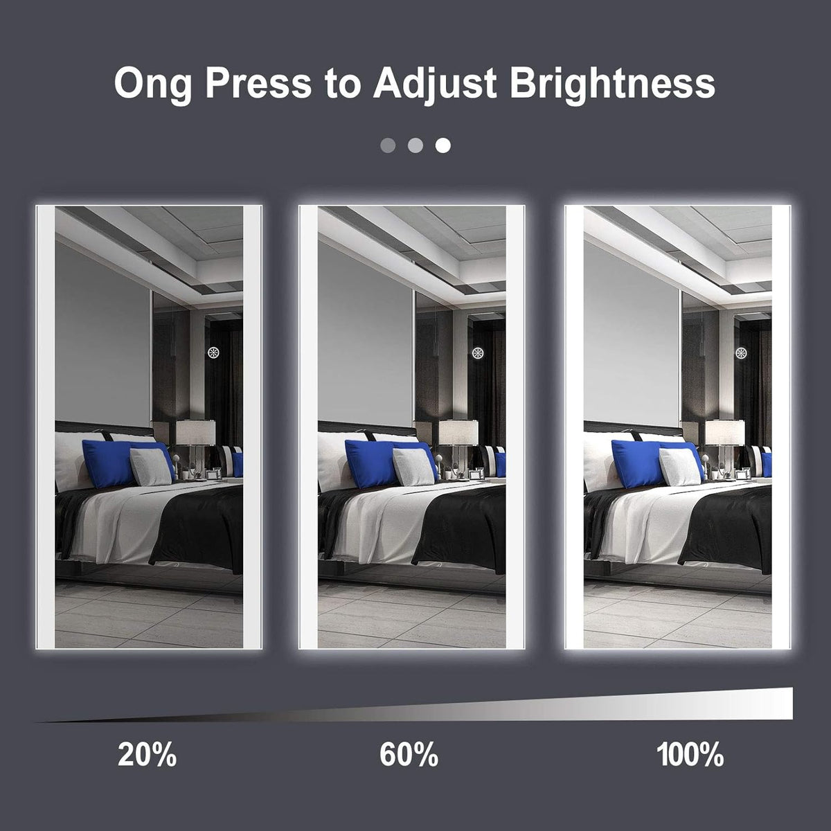 47x22 Full Length LED Wall Mounted Mirror Z769451