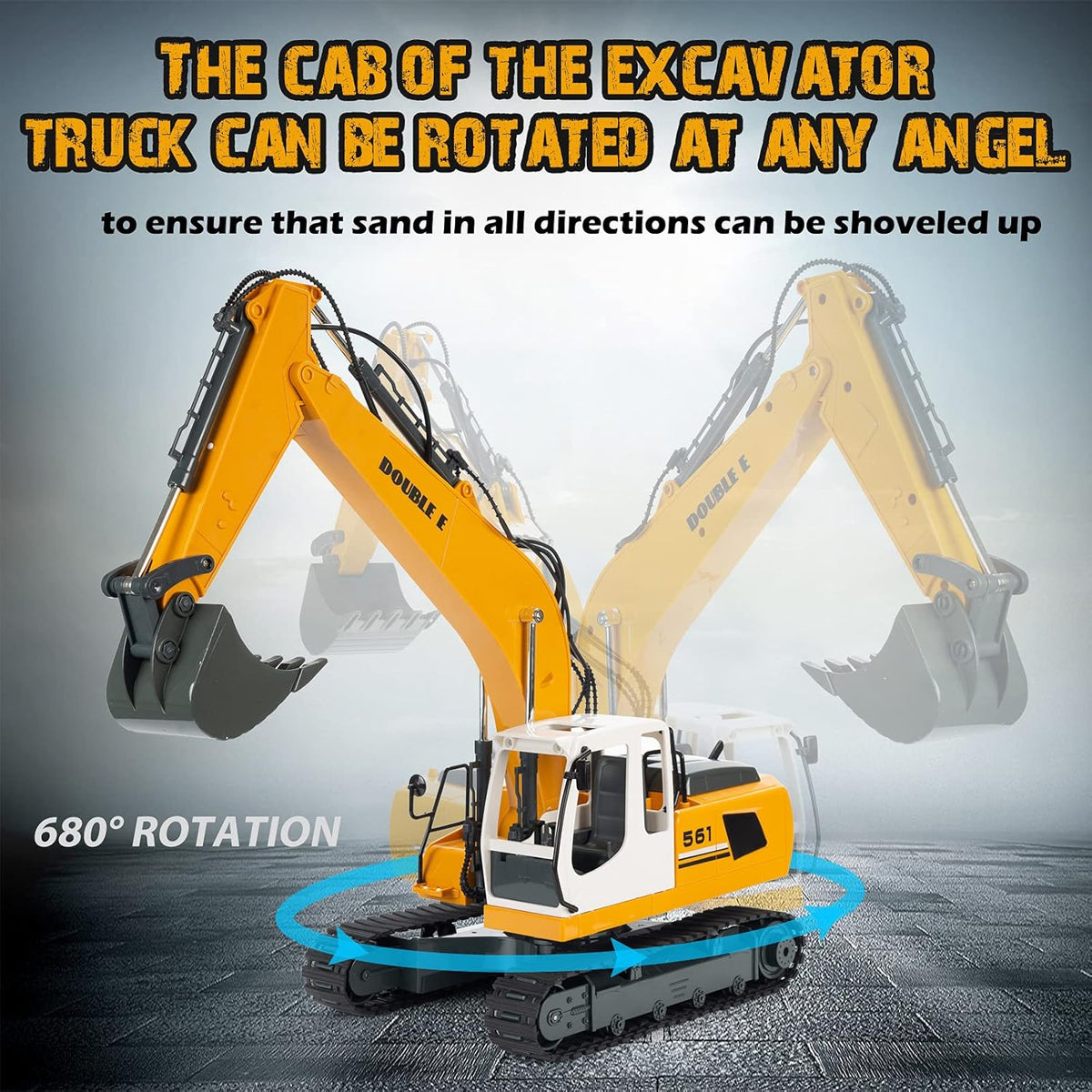 17 Channel RC Excavator Toy with Working Lights Pack of 2 Z831376