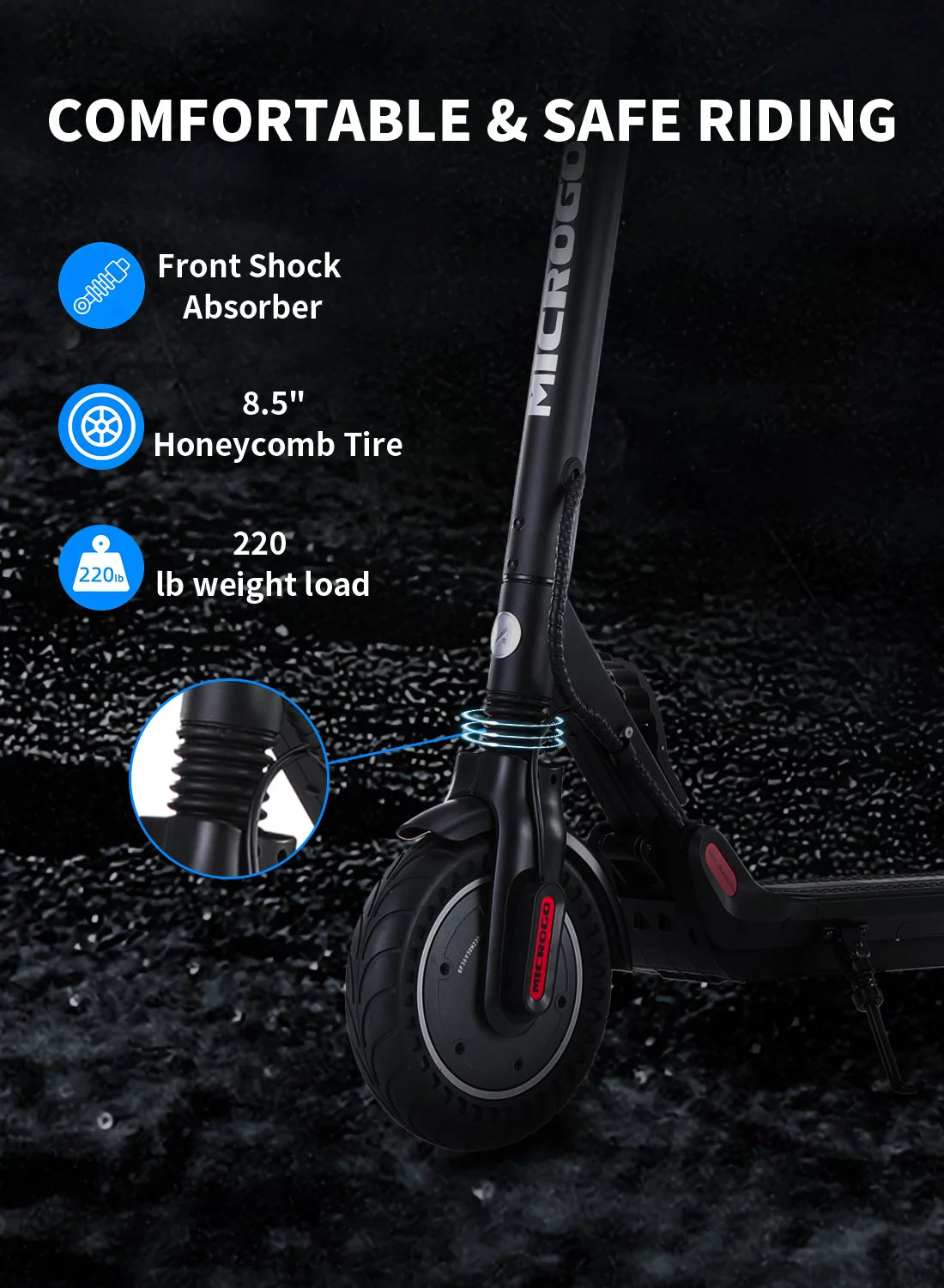 Electric Scooter with 350W Motor and 8.5 inch Honeycomb Tires S56038