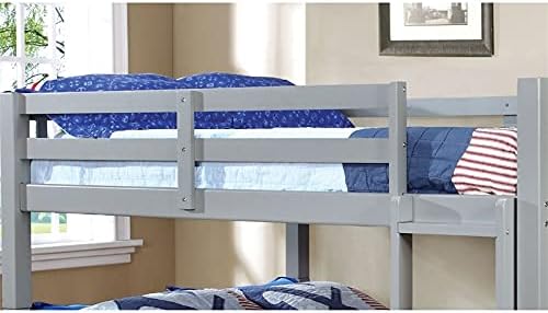 Twin Over Twin Wood Bunk Bed in Gray R271628