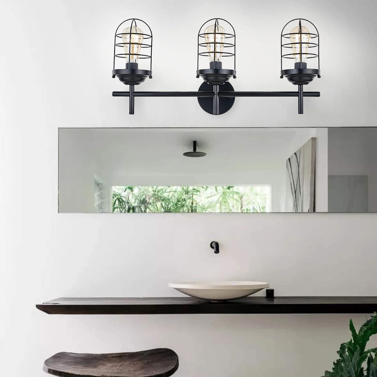 3-Light Black Vanity Light Wall Sconce S269