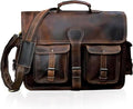 Dark Brown Leather Briefcase Crossbody Bag L46746