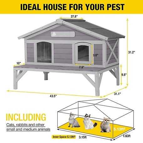 Wooden Cat House S8676