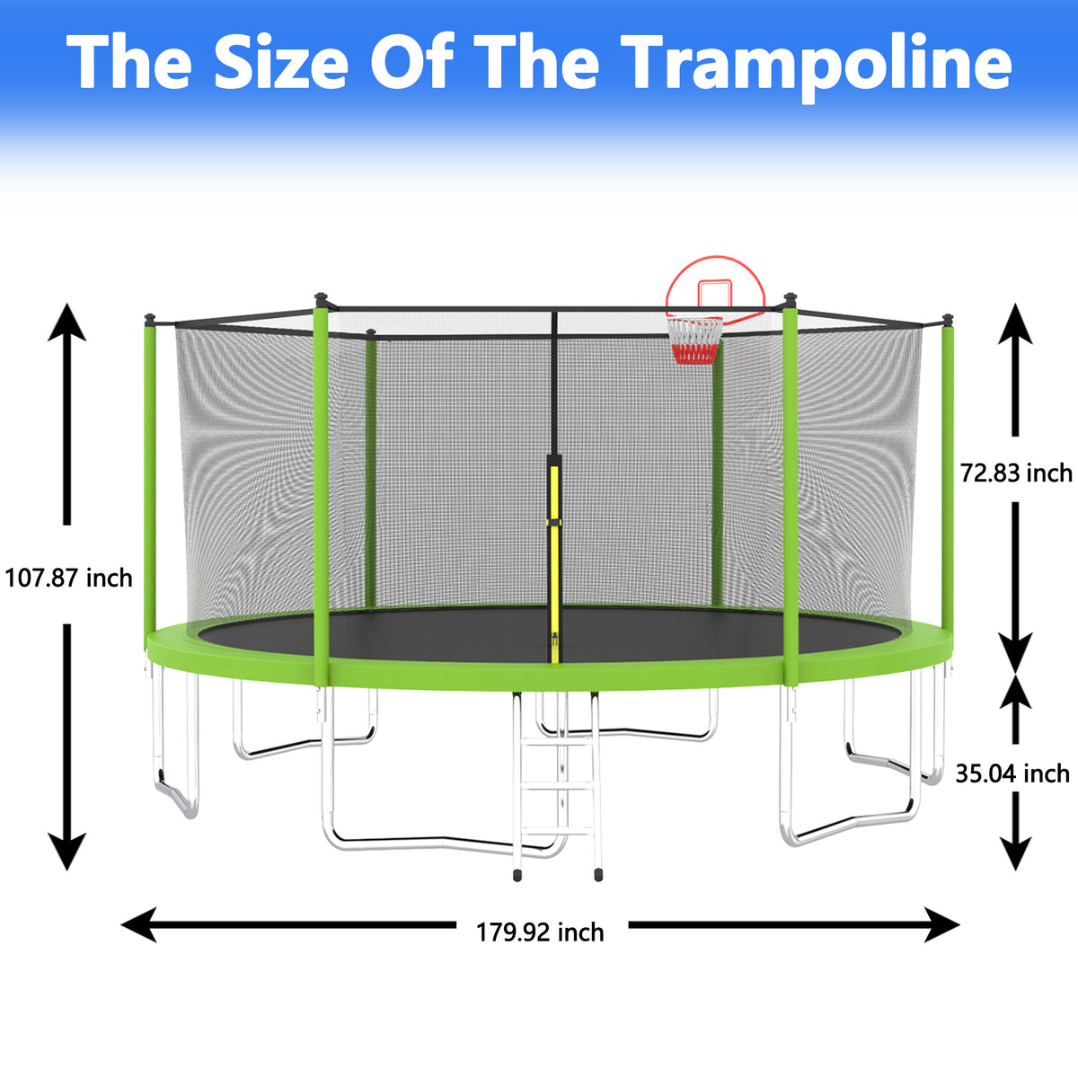 1300LB 15FT Trampoline with Enclosure D54298