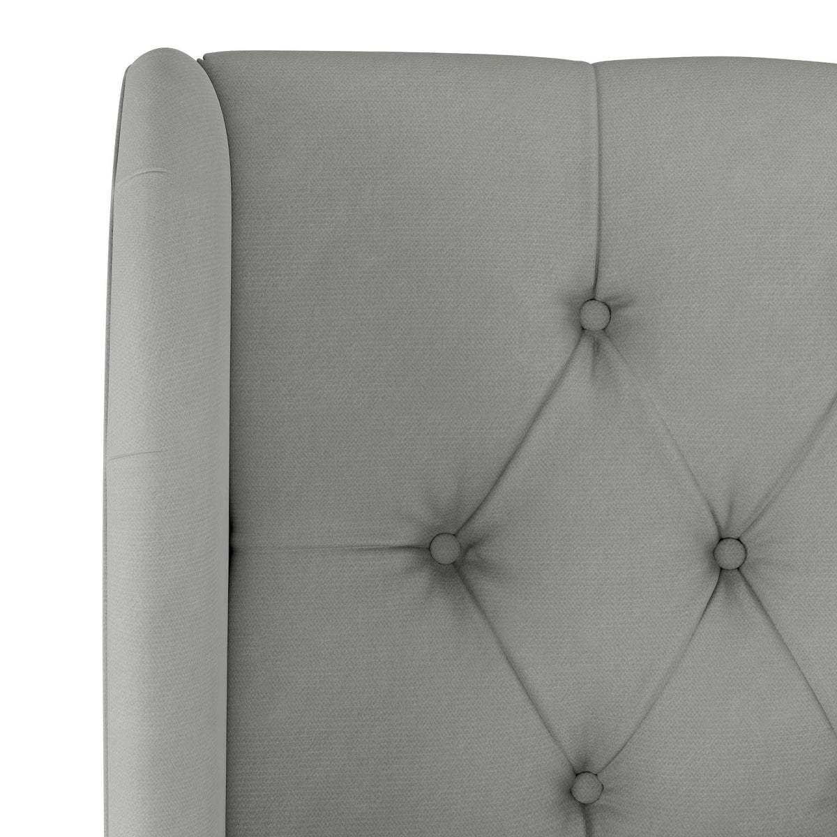 Medium Gray Velvet Wingback Headboard S481456