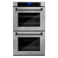 30 In. Double Wall Oven with Self Clean and True Convection in Stainless Steel and Matte Black E75261