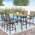 5 Piece Patio Bar Set with Swivel Stool and Table E471