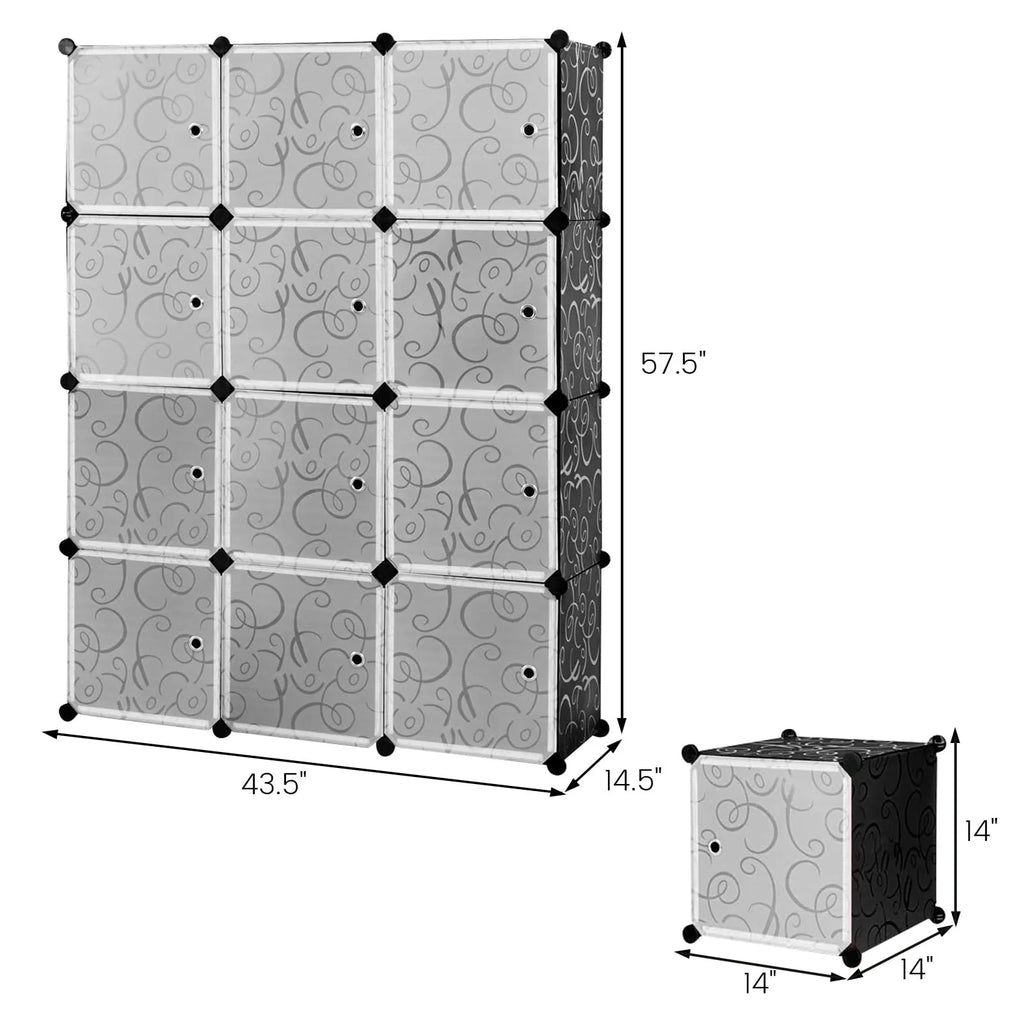 14'' x 14'' 12 Cube Storage Organizer with Doors X73900