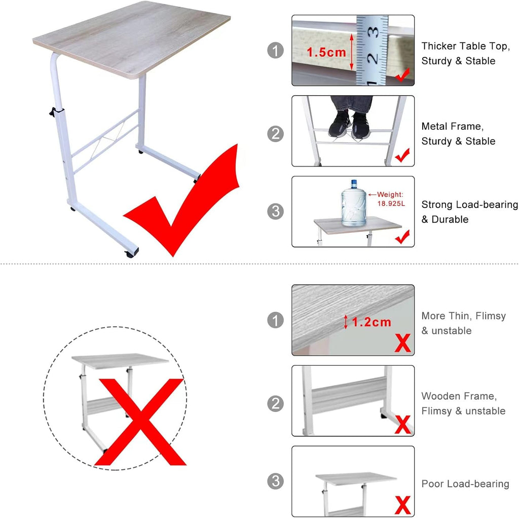 Adjustable Height Rolling Laptop Cart with Wheels J692