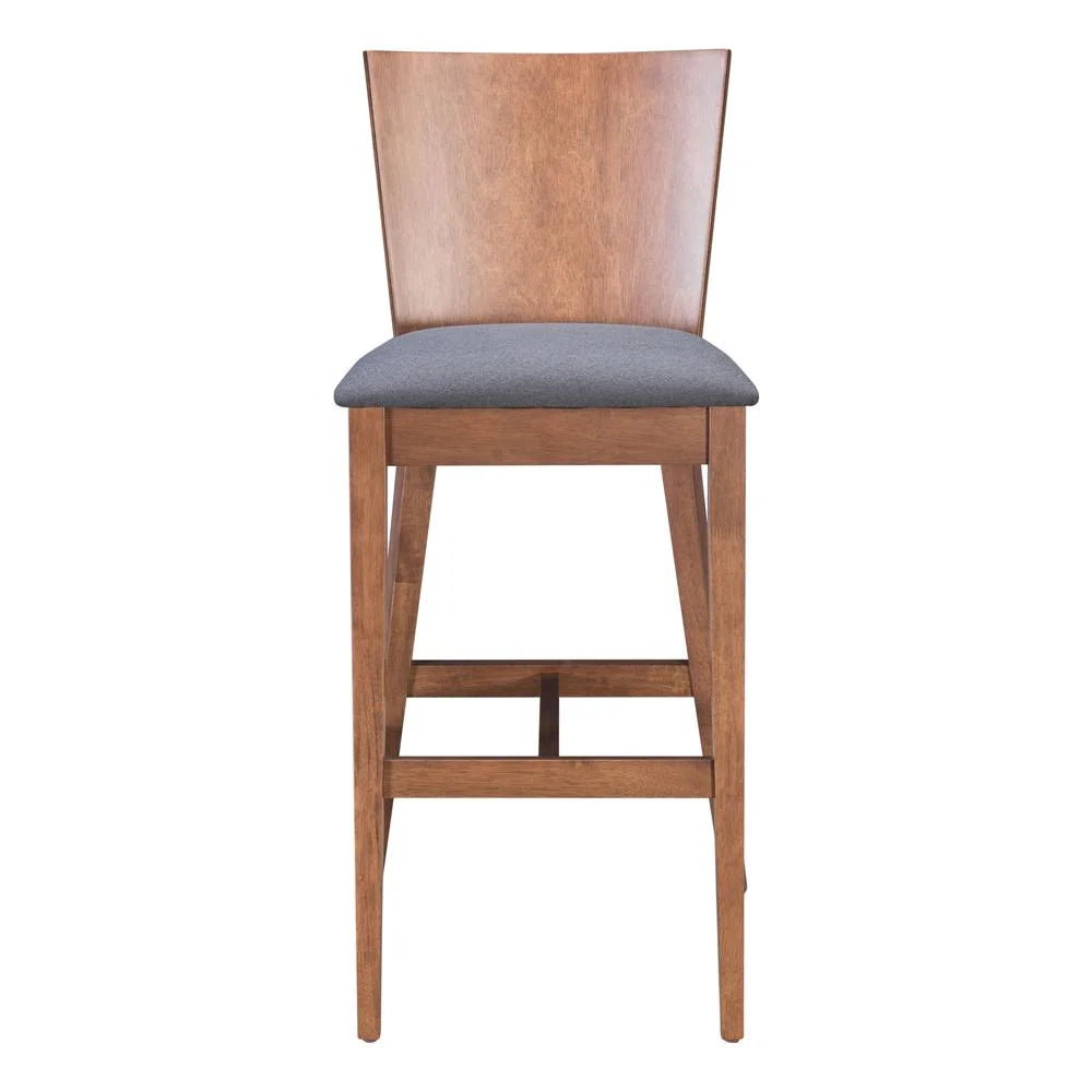 Walnut Dark Gray Bar Chair E9229