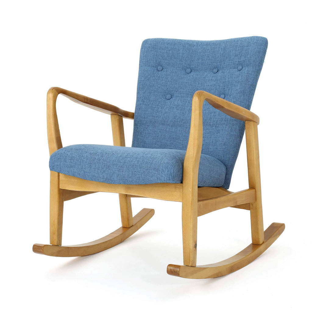 Muted Blue Fabric Rocking Chair D42527