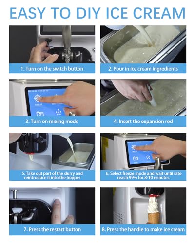 1050W Soft Serve Ice Cream Machine with 1.6 Gal Tank D437334