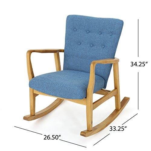 Muted Blue Fabric Rocking Chair D42527
