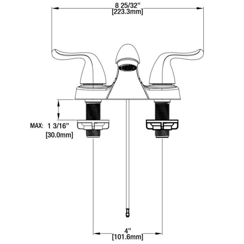 4 in. Centerset Double-Handle Low-Arc Bathroom Faucet Polished Chrome 2-Pack V216