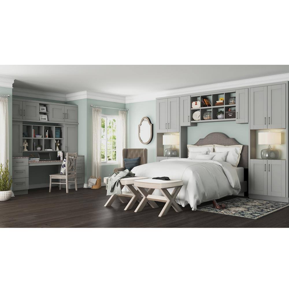 Dove Gray Farmhouse Apron-Front Sink Base Kitchen Cabinet E215471