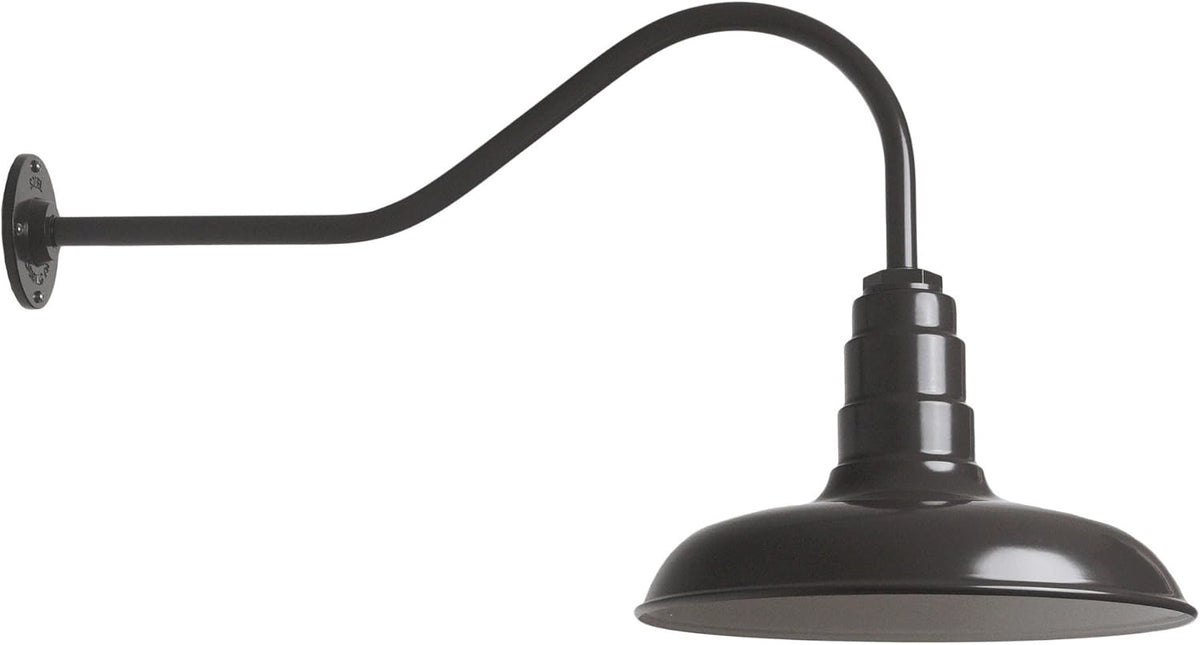 Gooseneck Barn Light with Steel Dome, 16 Gooseneck, White E63584