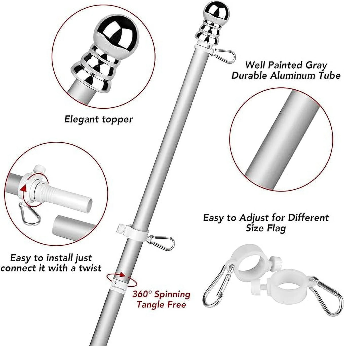 Black Wall Mount Flag Pole Kit J96164