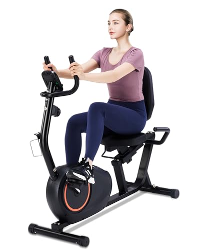 Recumbent Exercise Bike with 400LB Weight Capacity, Pulse Sensor, 16-level Resistance, LCD Monitor T87099