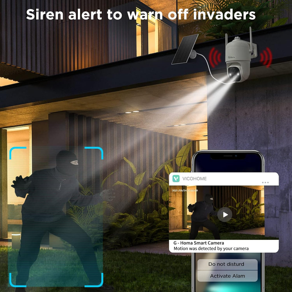 Solar Powered Wireless 360° PTZ Security Camera G453