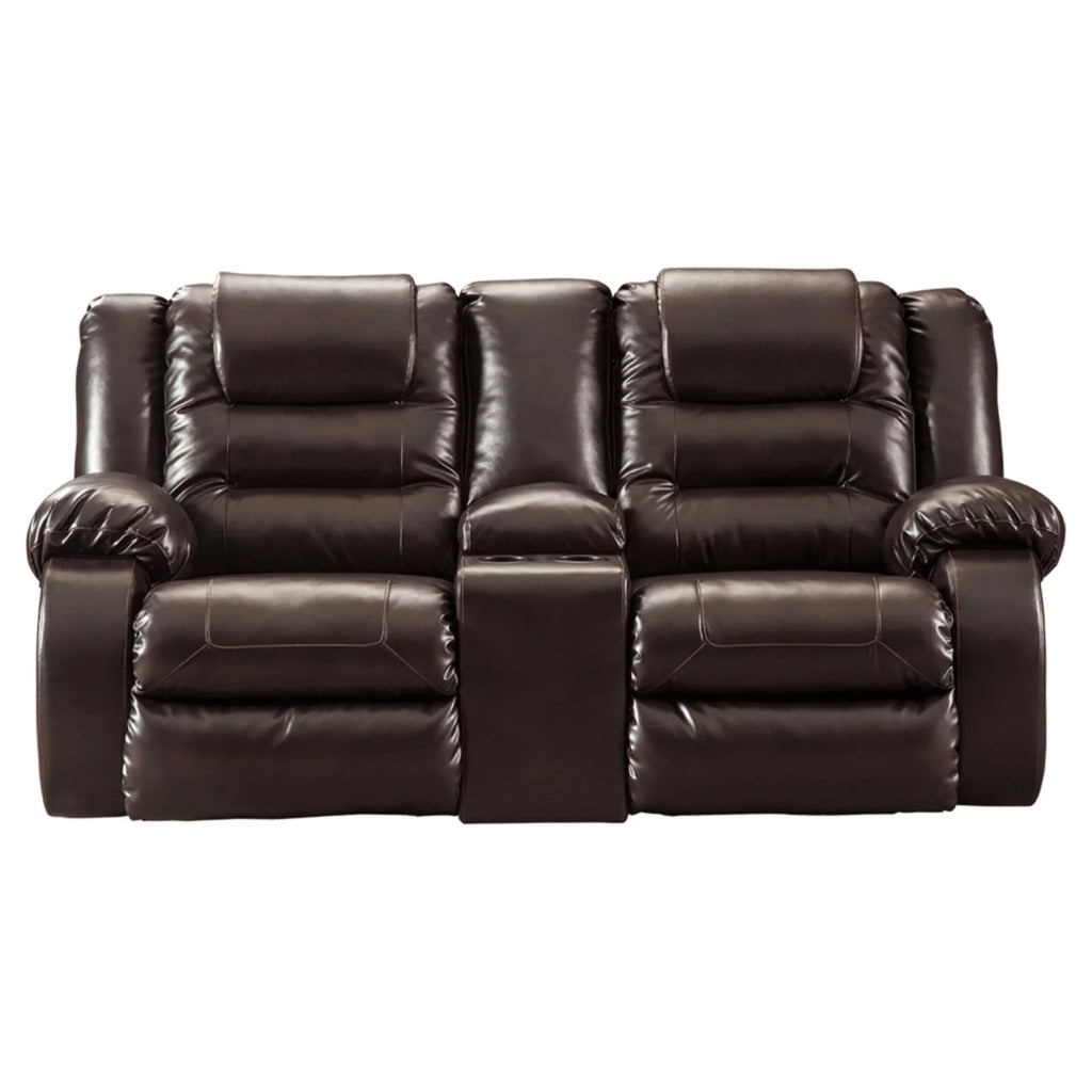 Chocolate Reclining Loveseat with Console M56542