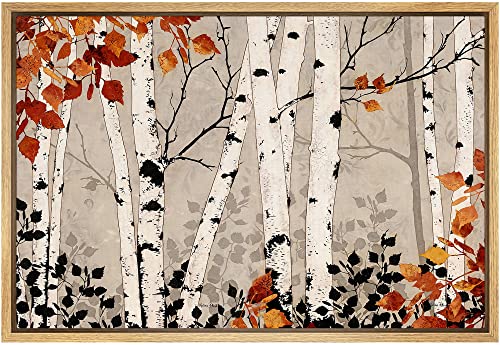 Canvas Print Vibrant Orange Autumn Fall Forest Realism Decorative Landscape N789
