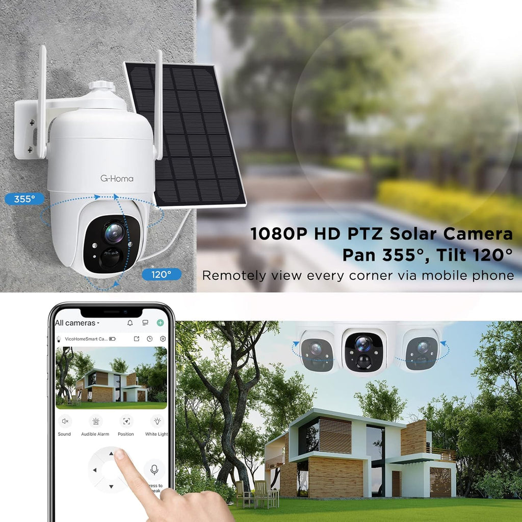 Solar Powered Wireless 360° PTZ Security Camera G453
