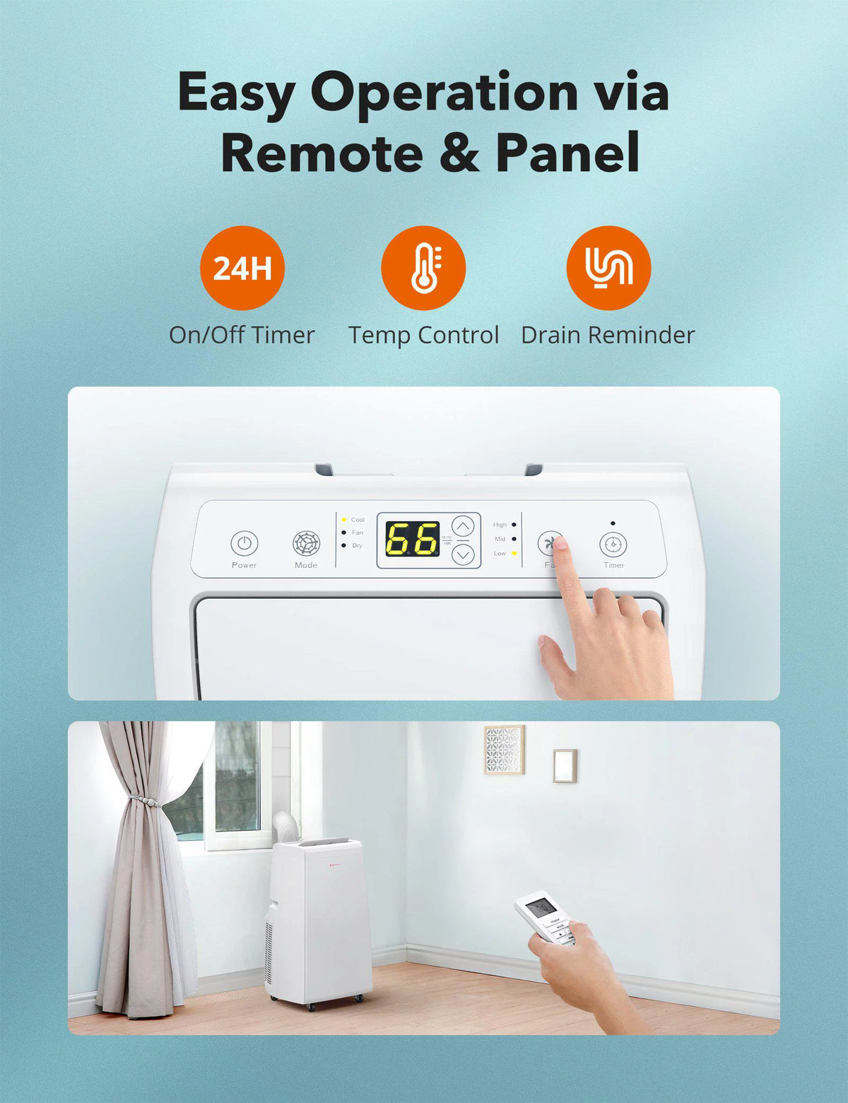 10,200-BTU 115V 3-in-1 Portable Air Conditioner, Dehumidifier, & Fan S2951
