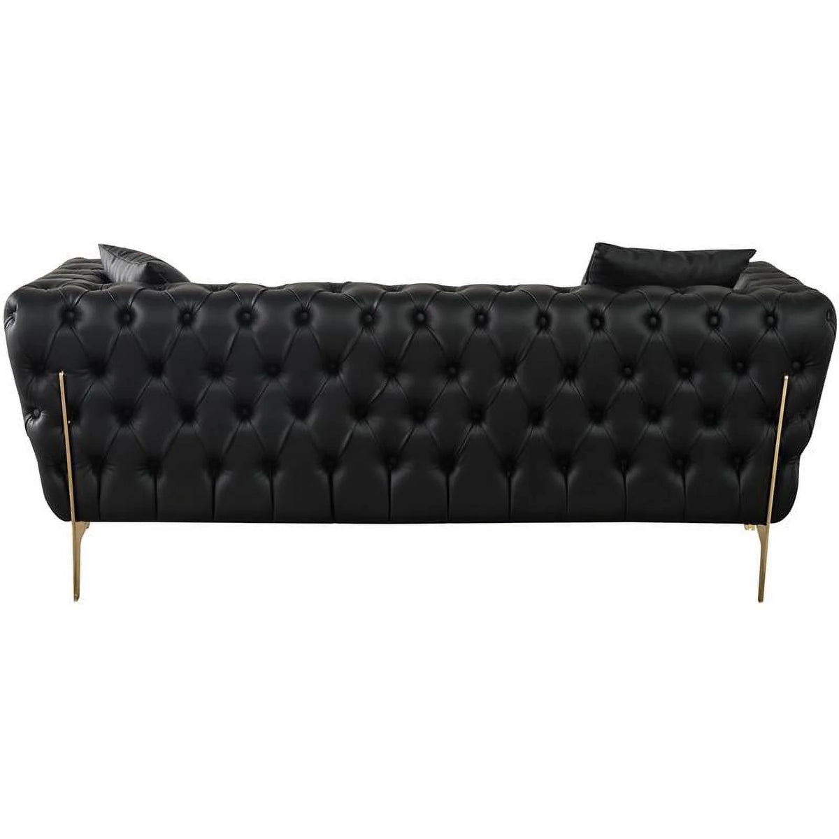 Black Vegan Leather Loveseat T44174