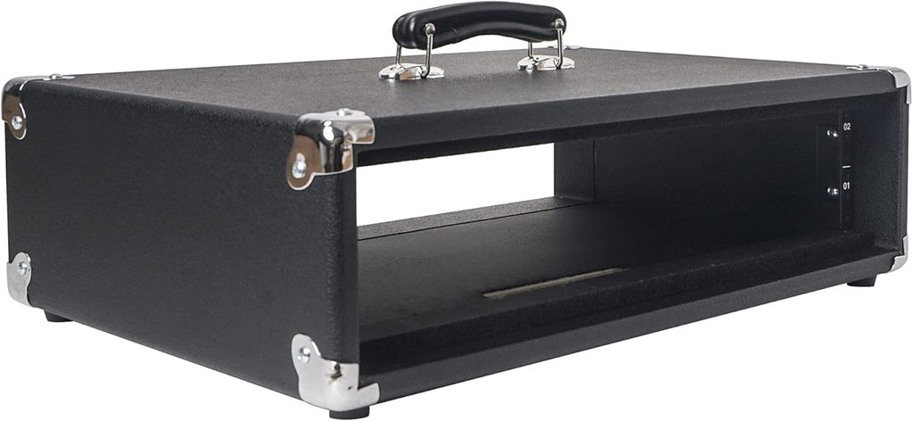 Vintage 2U Amp Rack Case with Rubber Feet, Black H96374