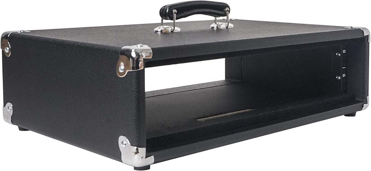 Vintage 2U Amp Rack Case with Rubber Feet, Black H96374