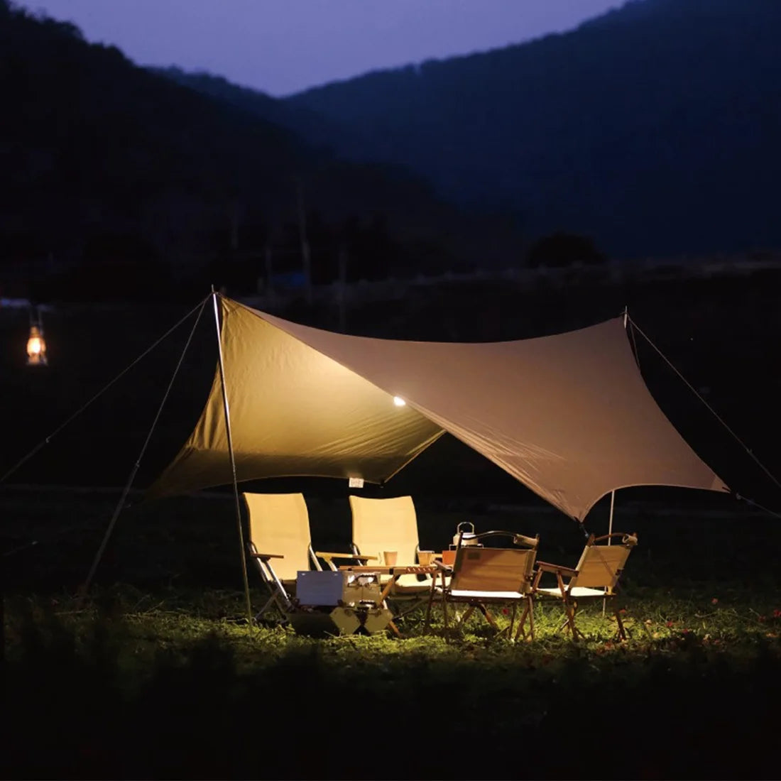 19.69ft Camping Bell Tent with Front Awning T83462