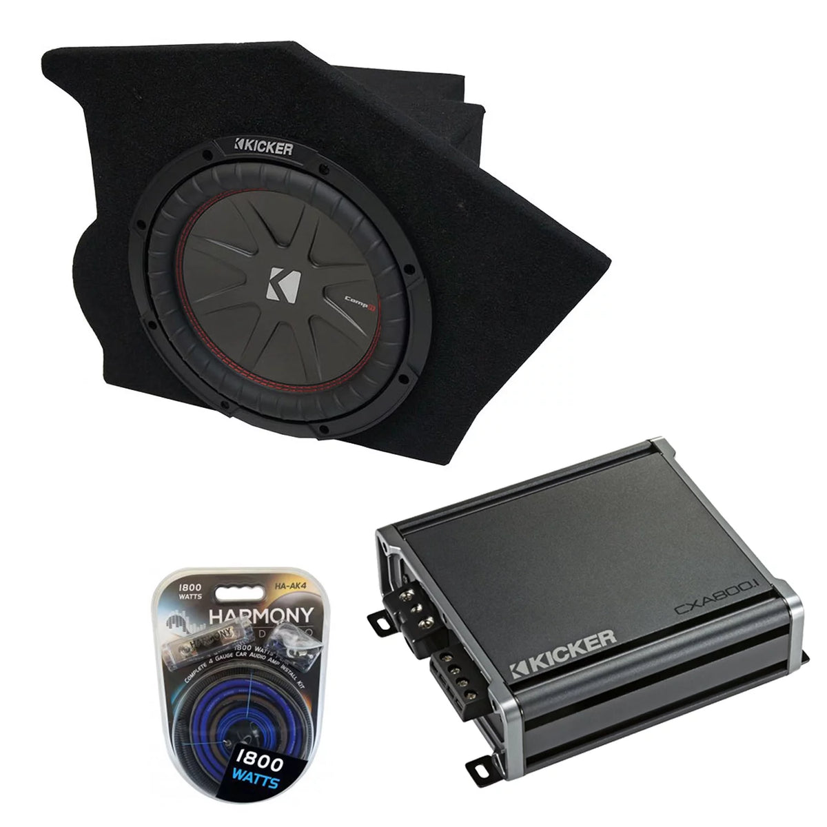 10" Kicker CompR CWR10 Sub Box CXA800.1 Q365717