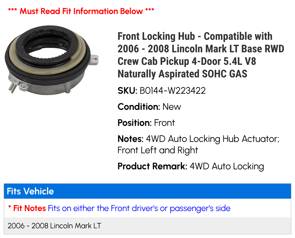 Front Locking Hub P816216