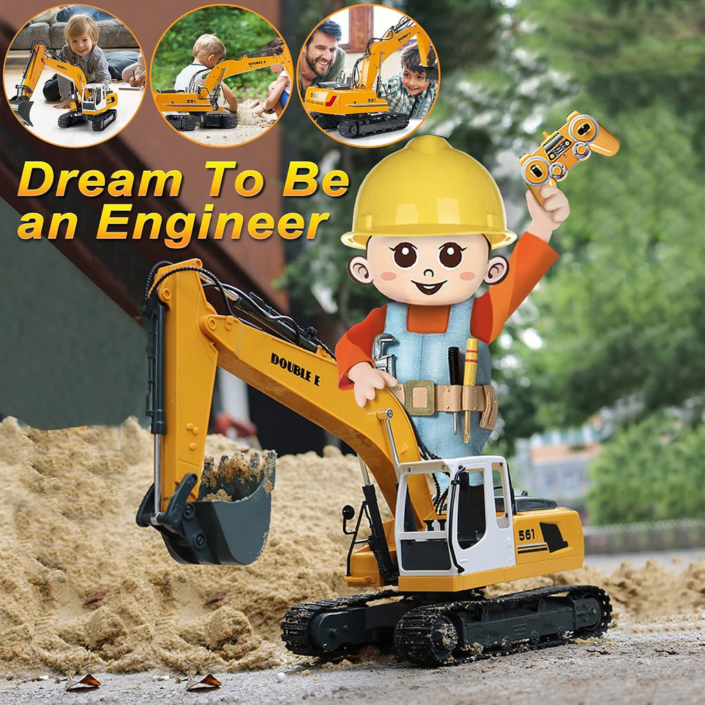 17 Channel RC Excavator Toy with Working Lights Pack of 2 Z831376