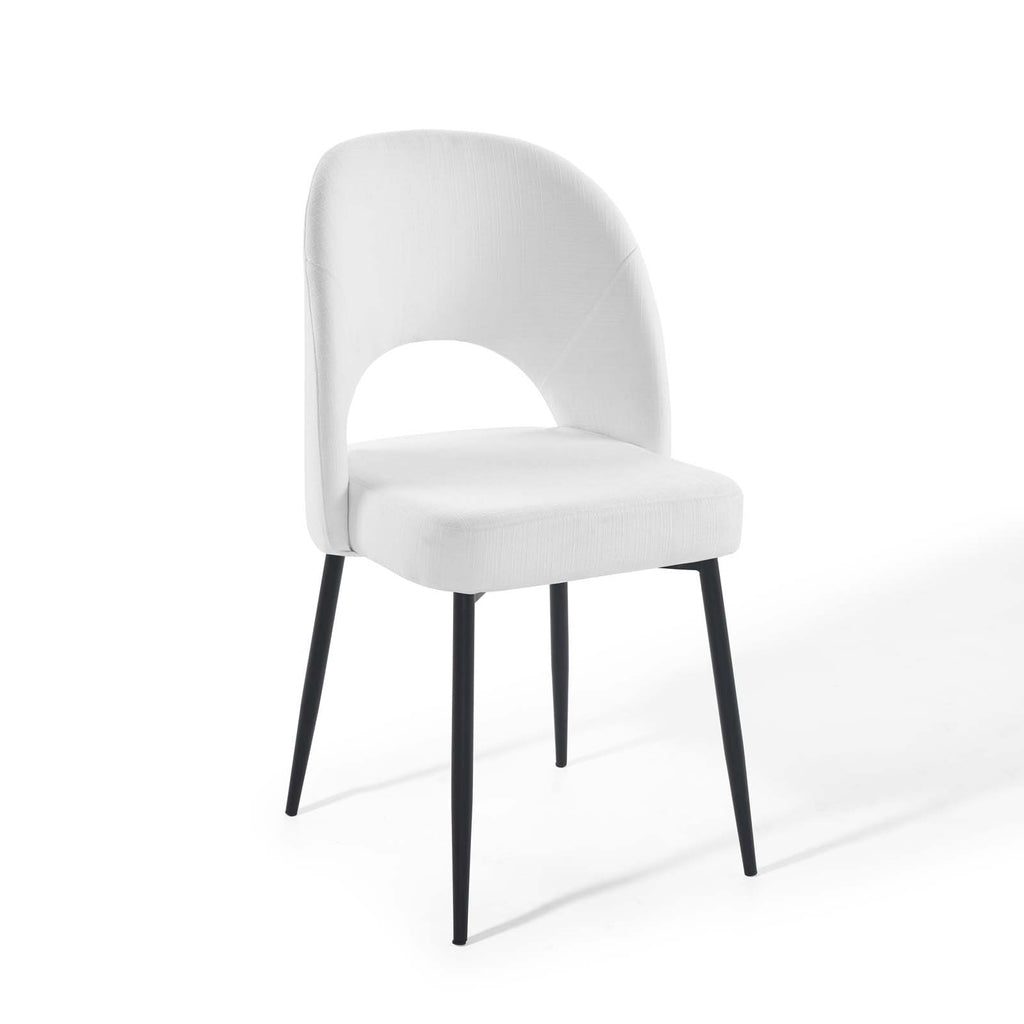 Black White Upholstered Fabric Dining Side Chair J94672