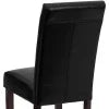 Black Faux Leather Panel Back Parson's Chair P5586