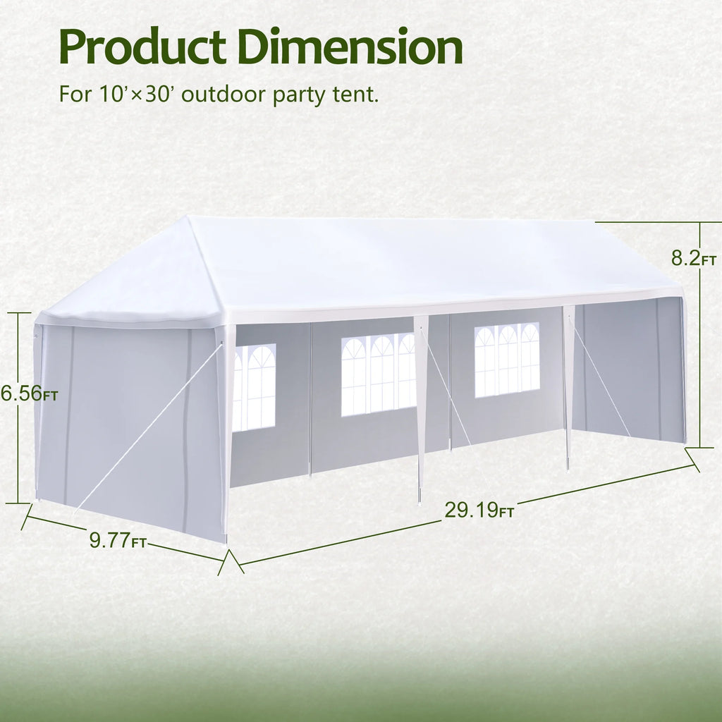 10x30' Outdoor Canopy Tent with 5 Removable Sidewalls I993740